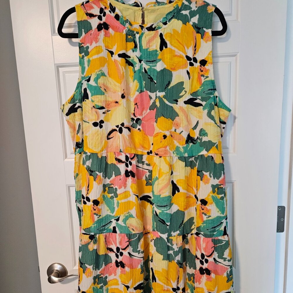 Loft Lined Flower print dress